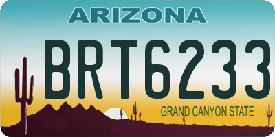 AZ license plate BRT6233