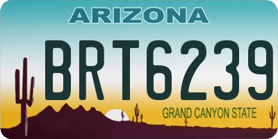 AZ license plate BRT6239