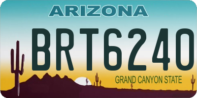 AZ license plate BRT6240