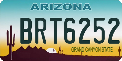 AZ license plate BRT6252