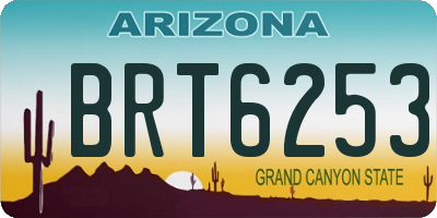 AZ license plate BRT6253