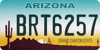 AZ license plate BRT6257