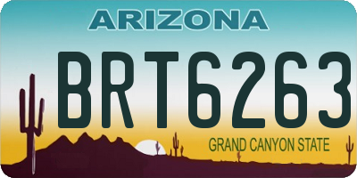 AZ license plate BRT6263