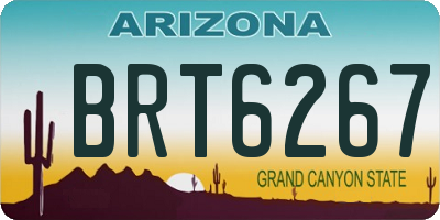AZ license plate BRT6267