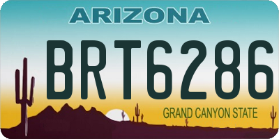 AZ license plate BRT6286