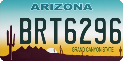 AZ license plate BRT6296