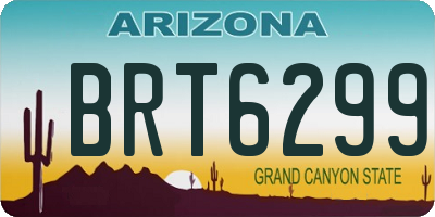 AZ license plate BRT6299