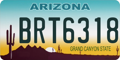 AZ license plate BRT6318