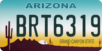 AZ license plate BRT6319