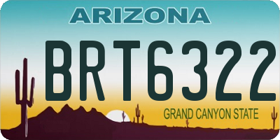 AZ license plate BRT6322