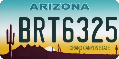 AZ license plate BRT6325