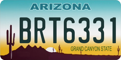 AZ license plate BRT6331