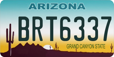 AZ license plate BRT6337