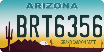 AZ license plate BRT6356