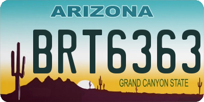 AZ license plate BRT6363