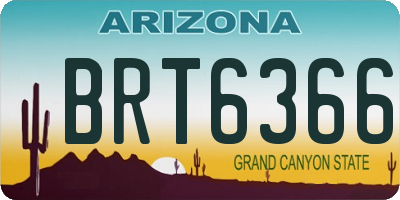 AZ license plate BRT6366