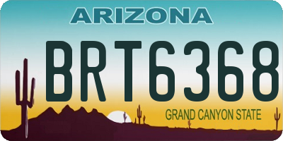 AZ license plate BRT6368