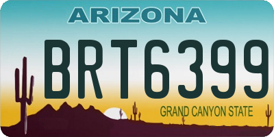 AZ license plate BRT6399