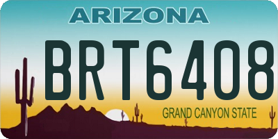 AZ license plate BRT6408