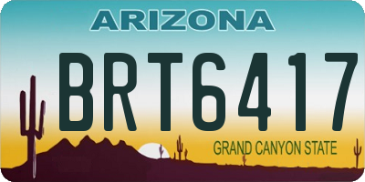 AZ license plate BRT6417