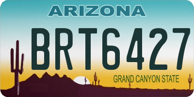 AZ license plate BRT6427