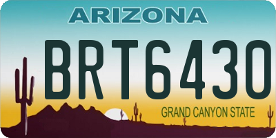 AZ license plate BRT6430