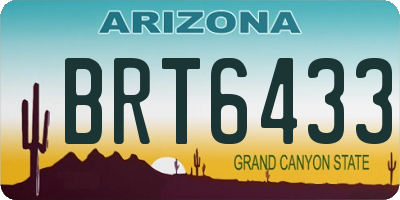 AZ license plate BRT6433