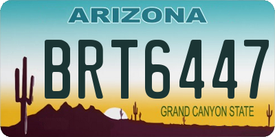 AZ license plate BRT6447