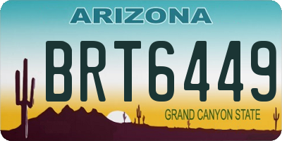AZ license plate BRT6449