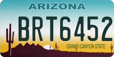 AZ license plate BRT6452