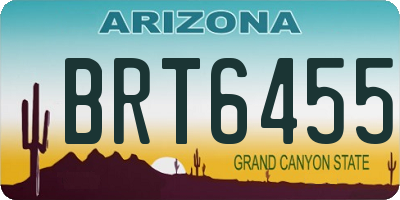 AZ license plate BRT6455