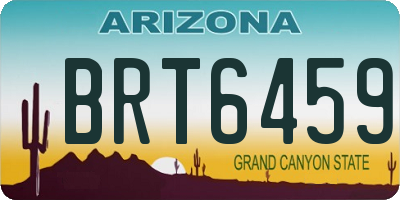 AZ license plate BRT6459