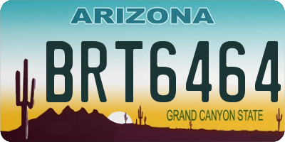 AZ license plate BRT6464