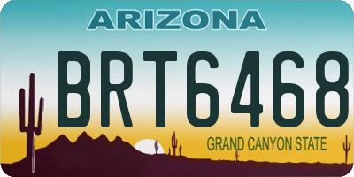 AZ license plate BRT6468