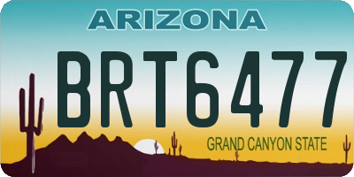 AZ license plate BRT6477
