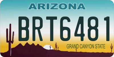 AZ license plate BRT6481