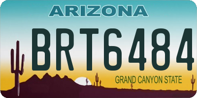 AZ license plate BRT6484