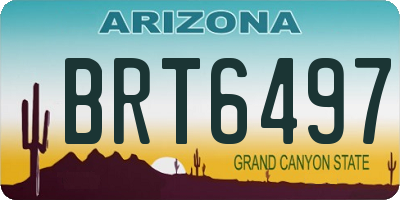 AZ license plate BRT6497