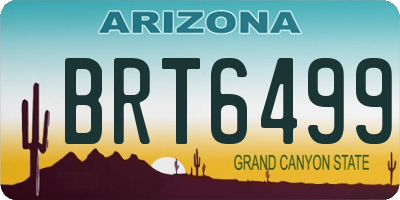AZ license plate BRT6499