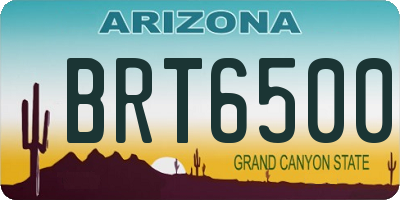 AZ license plate BRT6500