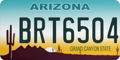 AZ license plate BRT6504