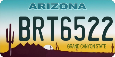 AZ license plate BRT6522