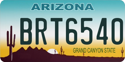 AZ license plate BRT6540