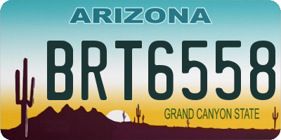 AZ license plate BRT6558