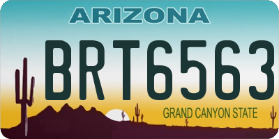 AZ license plate BRT6563