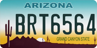 AZ license plate BRT6564