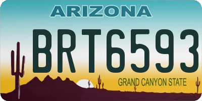AZ license plate BRT6593