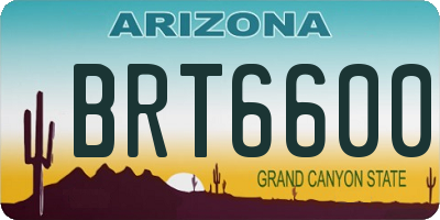 AZ license plate BRT6600