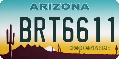 AZ license plate BRT6611