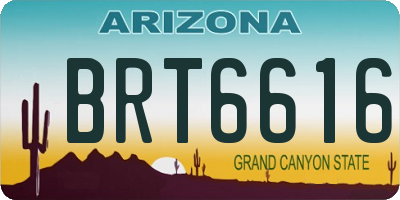 AZ license plate BRT6616